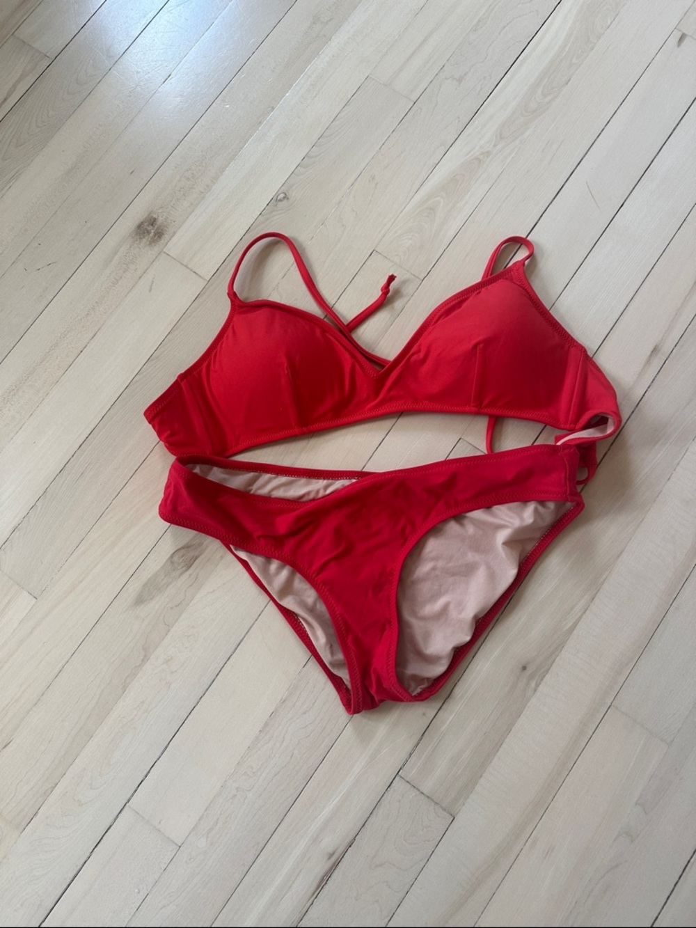 Red Two-Piece Bikini Set